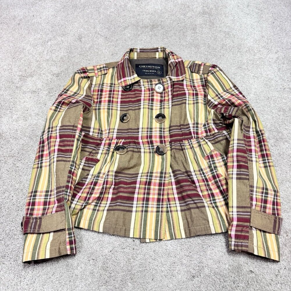 Chevignon Jacket Multicolored Plaid Long Sleeve Women’s Size Small